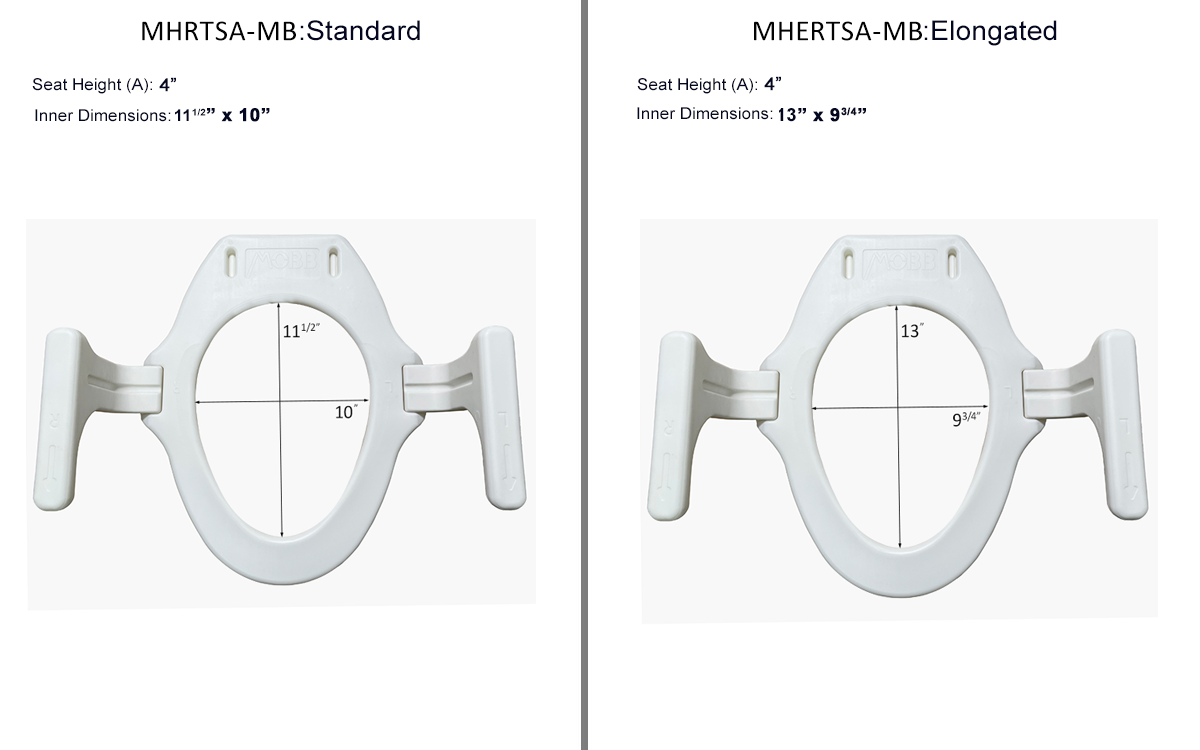 4" Raised Toilet Seat w/Handles (Standard)
