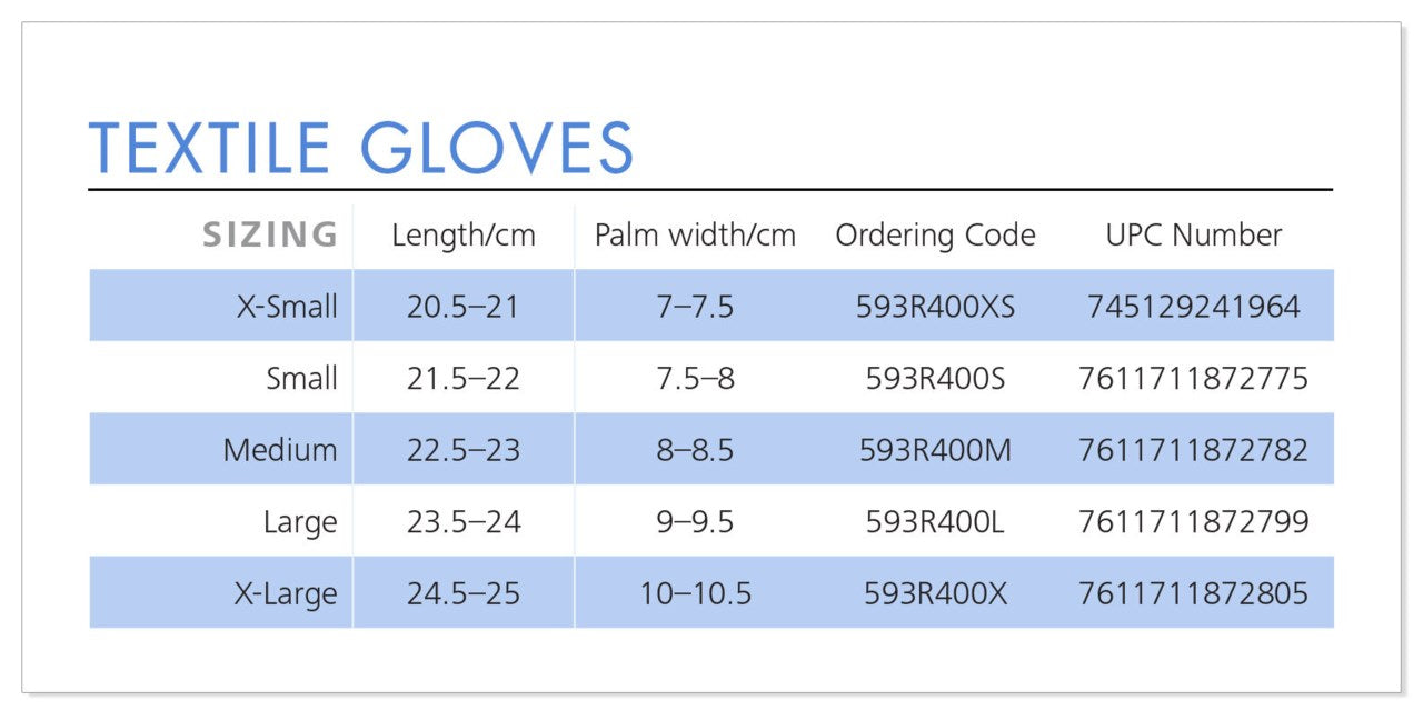 Textile Gloves Asst Sizes