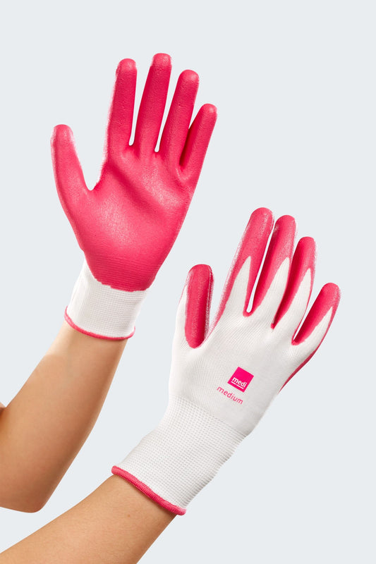 MED White & Pink Donning Gloves