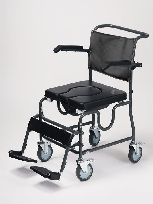 Padded Steel Comm Chair w/Wheels II